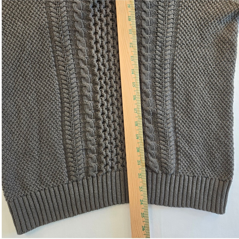 Old Navy Womens S Gray Green Chunky Cable Knit Dark Academia Cottagecore Sweater - Picture 5 of 7